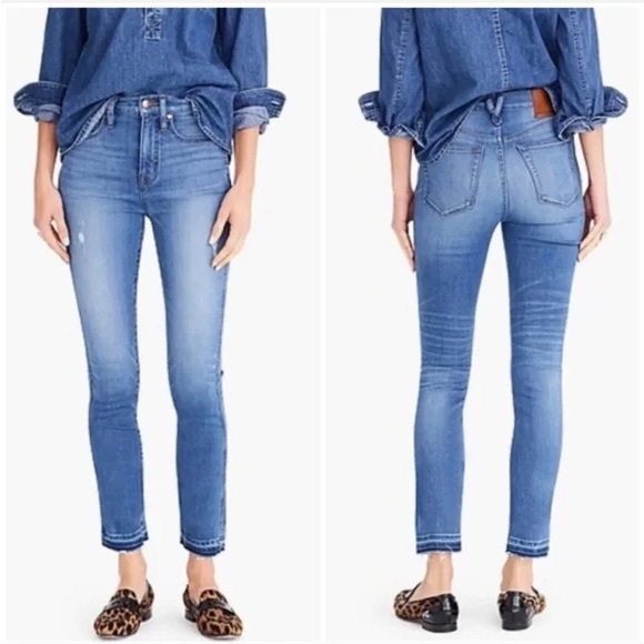J.Crew Point Sur Hightower Straight Jeans Women’s Size 28 Let Down Hem Stretch - Picture 1 of 14
